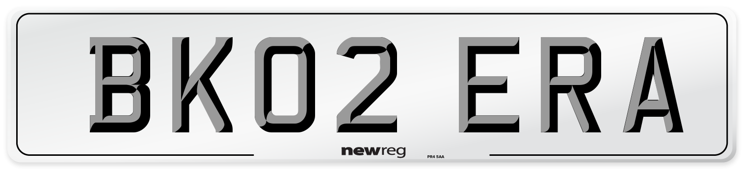 BK02 ERA Number Plate from New Reg